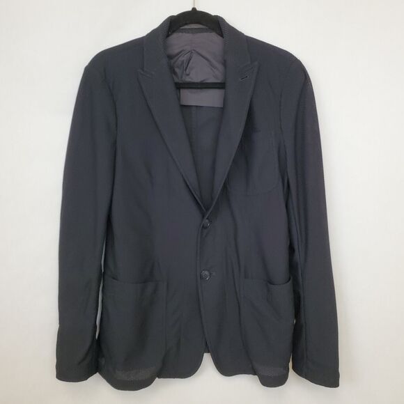 Giorgio Armani Icon Blazer Mens 46R Single Breast Jacket Technical Waffle Fabric - Picture 1 of 10